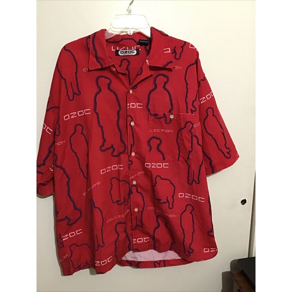 Ozoc‎ The Collection  Red Button Down Size L